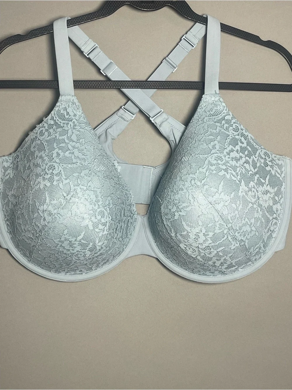Skims Lace Underwire Bra 40D Blue Racerback - Picture 1 of 9